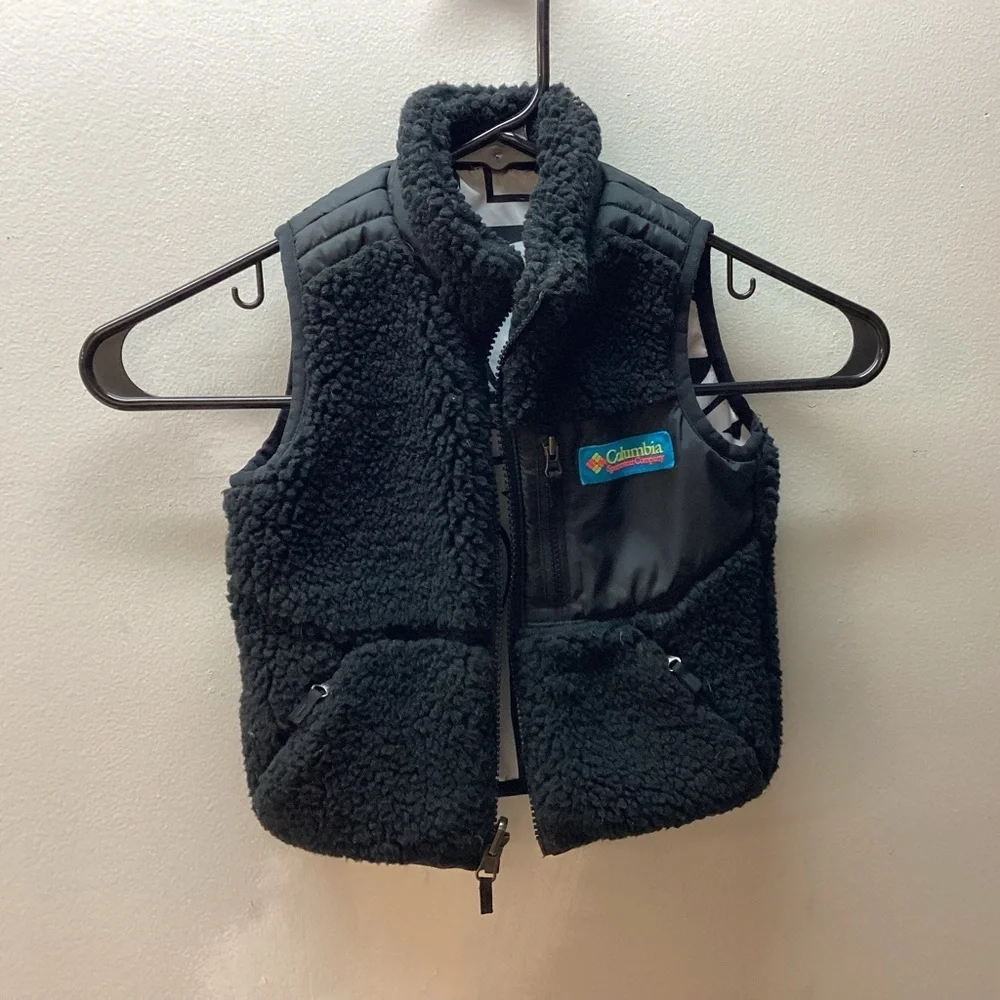 Columbia Toddler Reversible Black Sherpa Vest - 2T